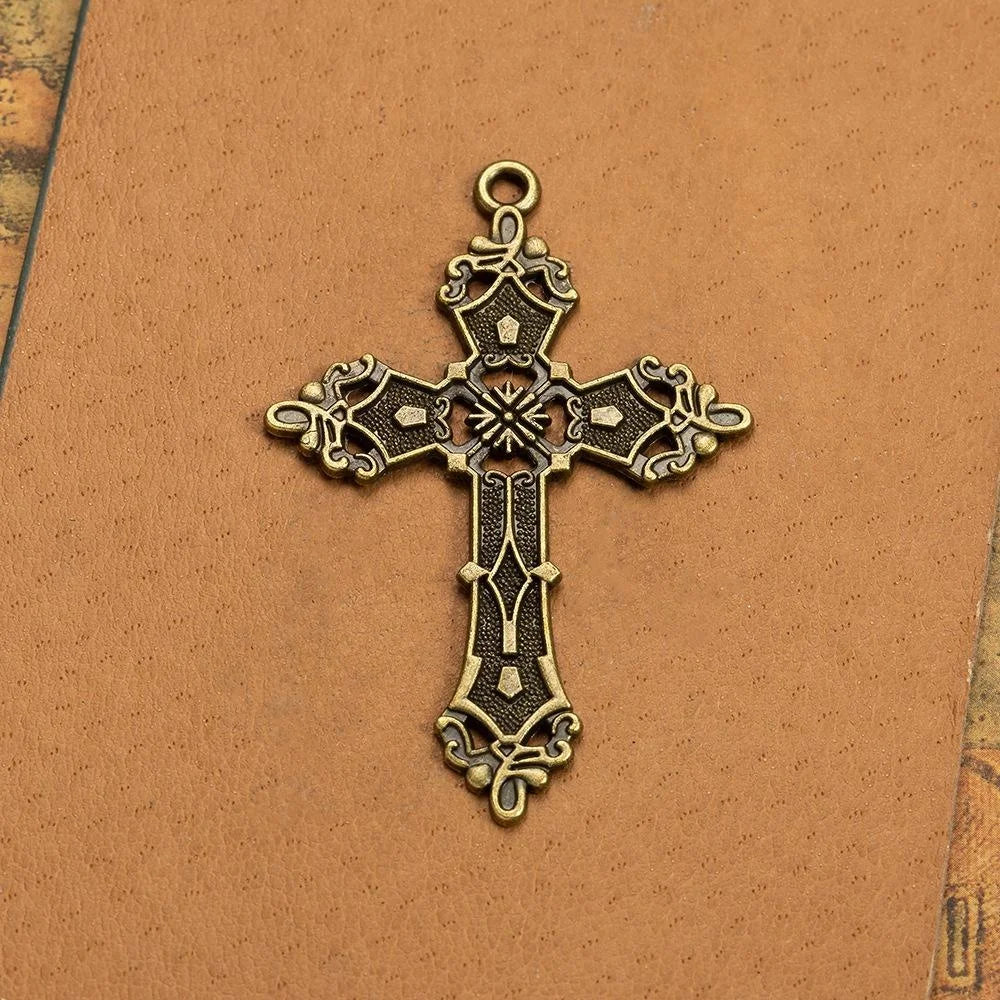 56x38MM Zinc Alloy Cross Charm Pendant for DIY Necklace Bracelet Jewelry Making