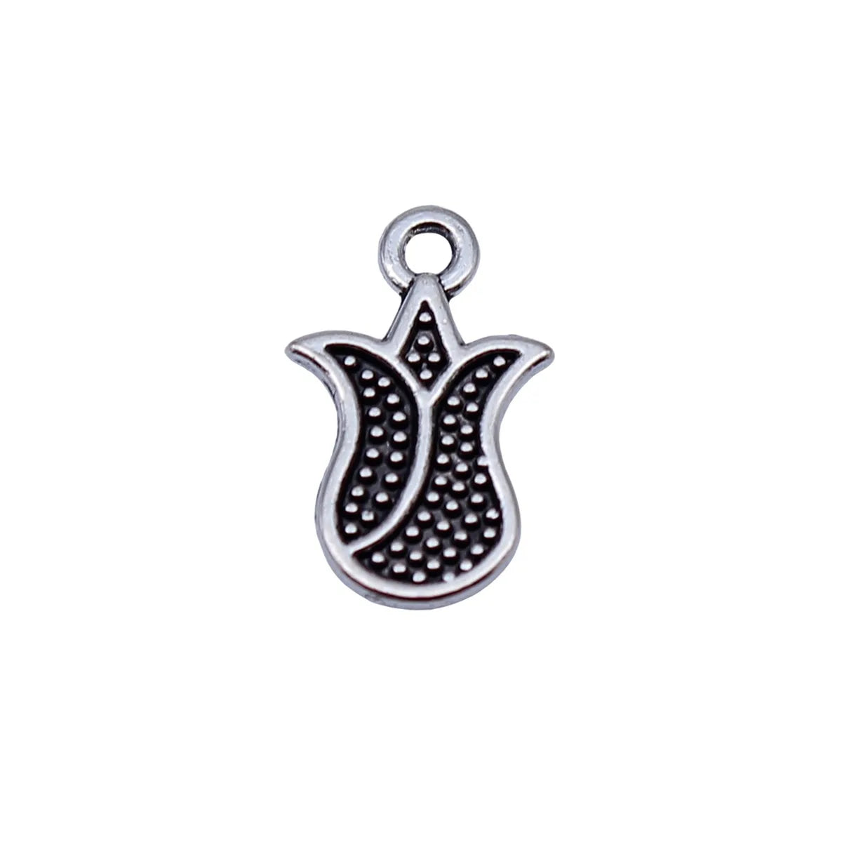 14x8.6mm 0.37g Antique Silver Zinc Alloy Flower Charm Pendant for Necklace Bracelet DIY Jewelry
