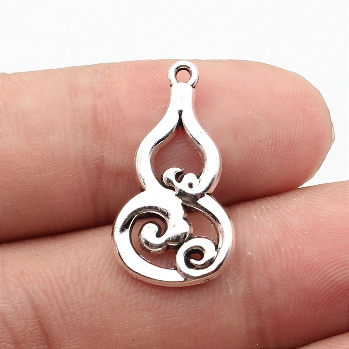 25x14mm 1.9g Antique Silver Zinc Alloy Gourd Charm Pendant for DIY Necklace Bracelet Making