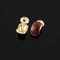 Elegant Red Enamel Geometric Rectangle Alloy Stud & Clip On No Piercing Minimalist Earrings