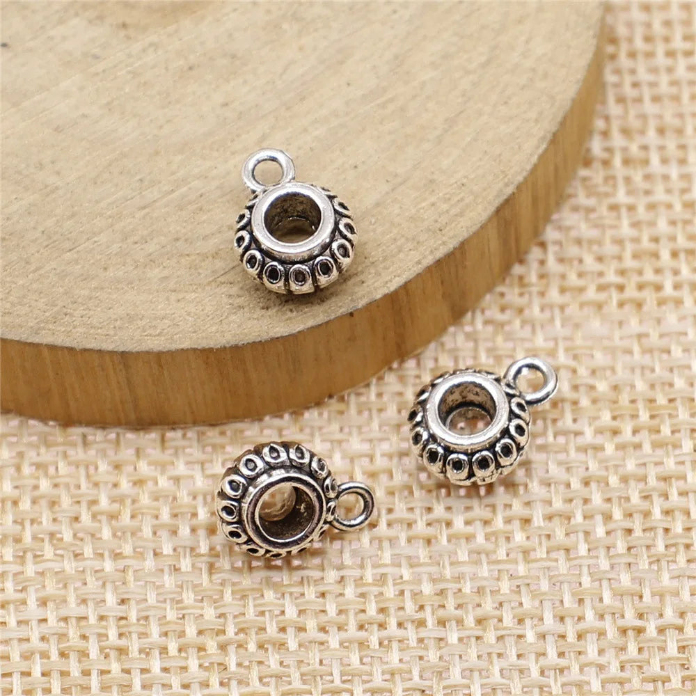 9x12mm 1.1g Antique Silver Zinc Alloy Decorative Pendant Bail Connector for DIY Jewelry Making