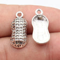 22x9.5mm 1.3g Antique Silver Zinc Alloy Peanut Charm Pendant for DIY Bracelet Necklace Making