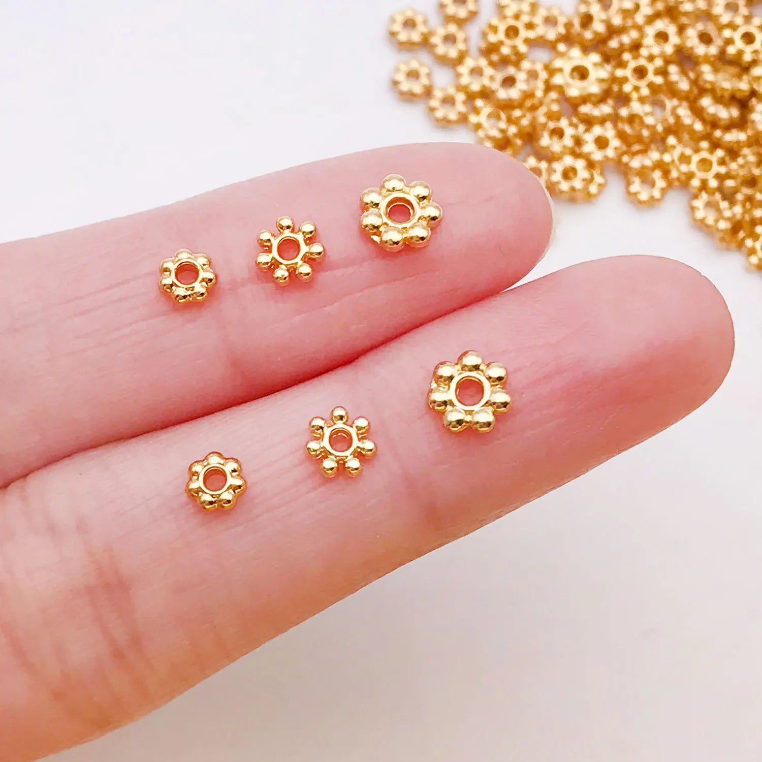 Zinc Alloy White Gold Tone Snowflake Spacer Bead for Bracelet Necklace Making