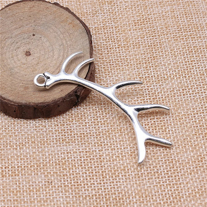 67x34mm 7.5g Multicolor Zinc Alloy Deer Antler Charm Pendant for DIY Necklace Bracelet Making