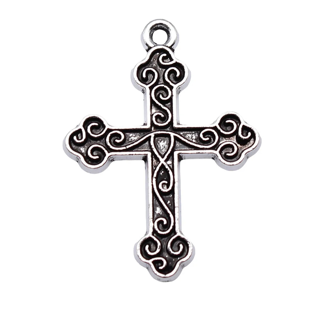 31x23mm 2.3g Multicolor Zinc Alloy Cross Charm Pendant for DIY Jewelry Making and Accessories