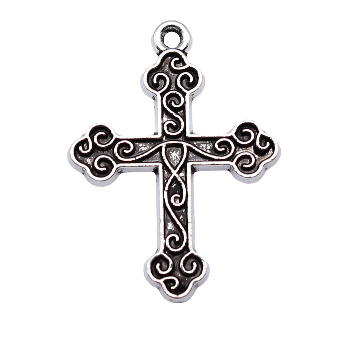 31x23mm 2.3g Multicolor Zinc Alloy Cross Charm Pendant for DIY Jewelry Making and Accessories