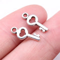 16x7mm 0.4g Multicolor Zinc Alloy Heart Key Charm Pendant for DIY Bracelet Necklace Jewelry Making