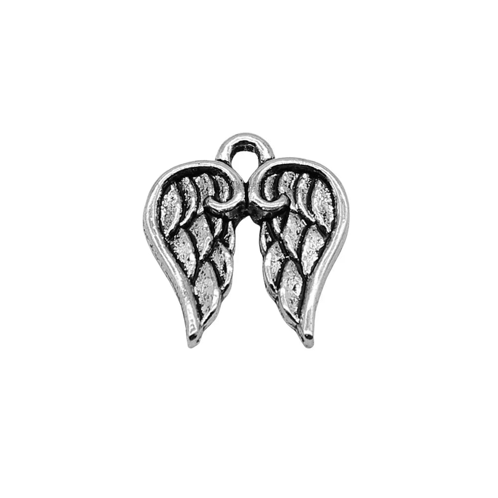 15x17mm 1.3g Zinc Alloy Wing Charm Pendants for DIY Bracelet Necklace Jewelry Making