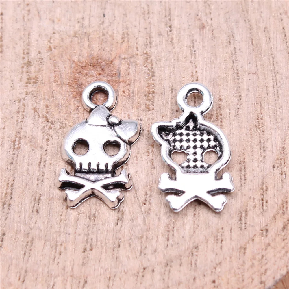 16x9mm 0.6g Multi Color Zinc Alloy Bow Skull Butterfly Charm Pendant for DIY Bracelet Necklace Jewelry Making