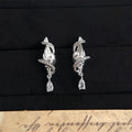 Original Design Niche Vacation Conch Zircon Copper Drop Earrings Sweet Cool Geometric Style