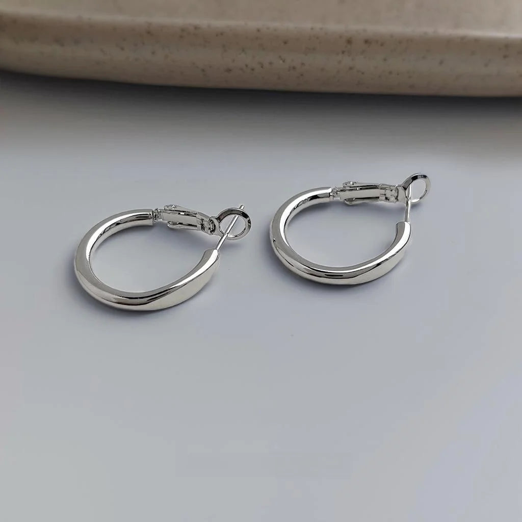 Light Luxury Geometric Round Hoop Earrings Copper For Fashion Commuter Style