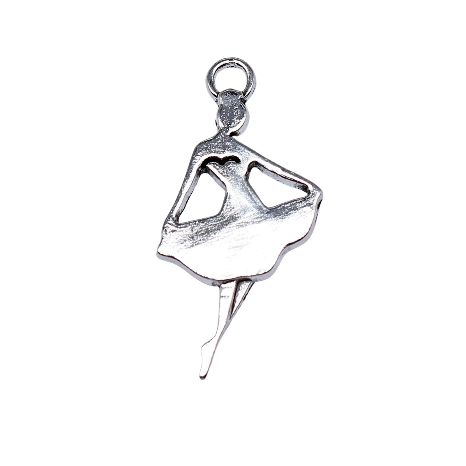 32x15mm 1.9g Antique Silver Zinc Alloy Ballet Dancer Charm Pendant for DIY Necklace Bracelet Making