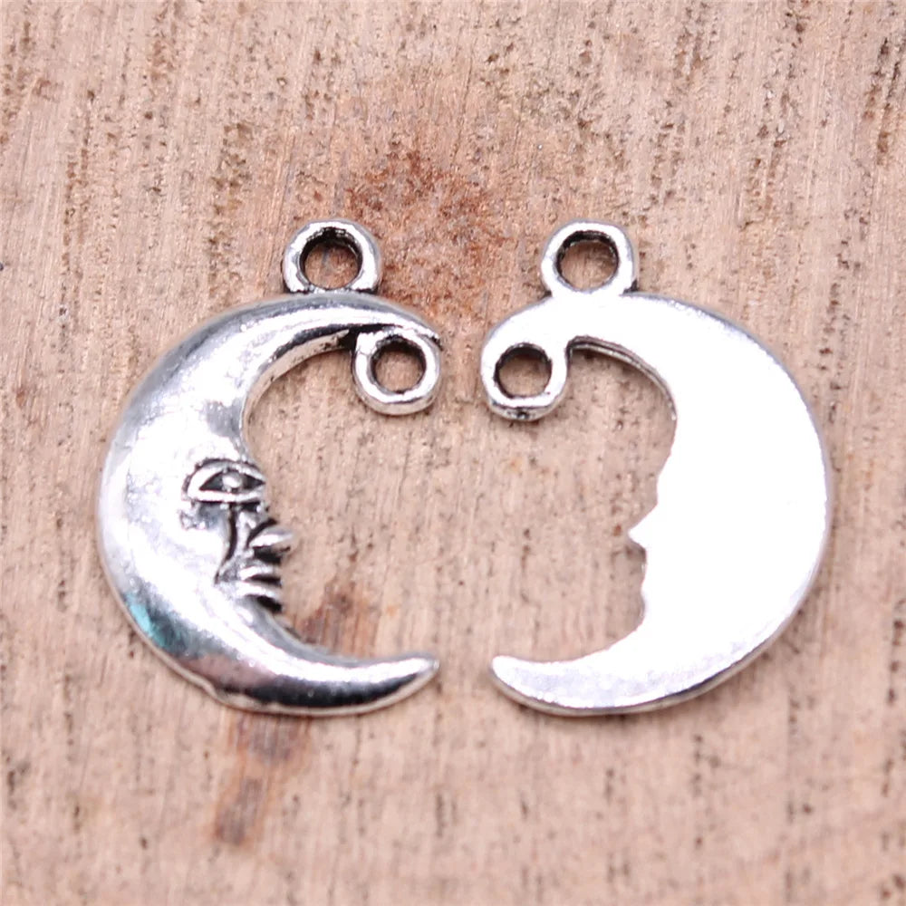18x12mm 0.89g Multicolor Finish Zinc Alloy Moon Connector Charm Pendant for Bracelet Necklace DIY