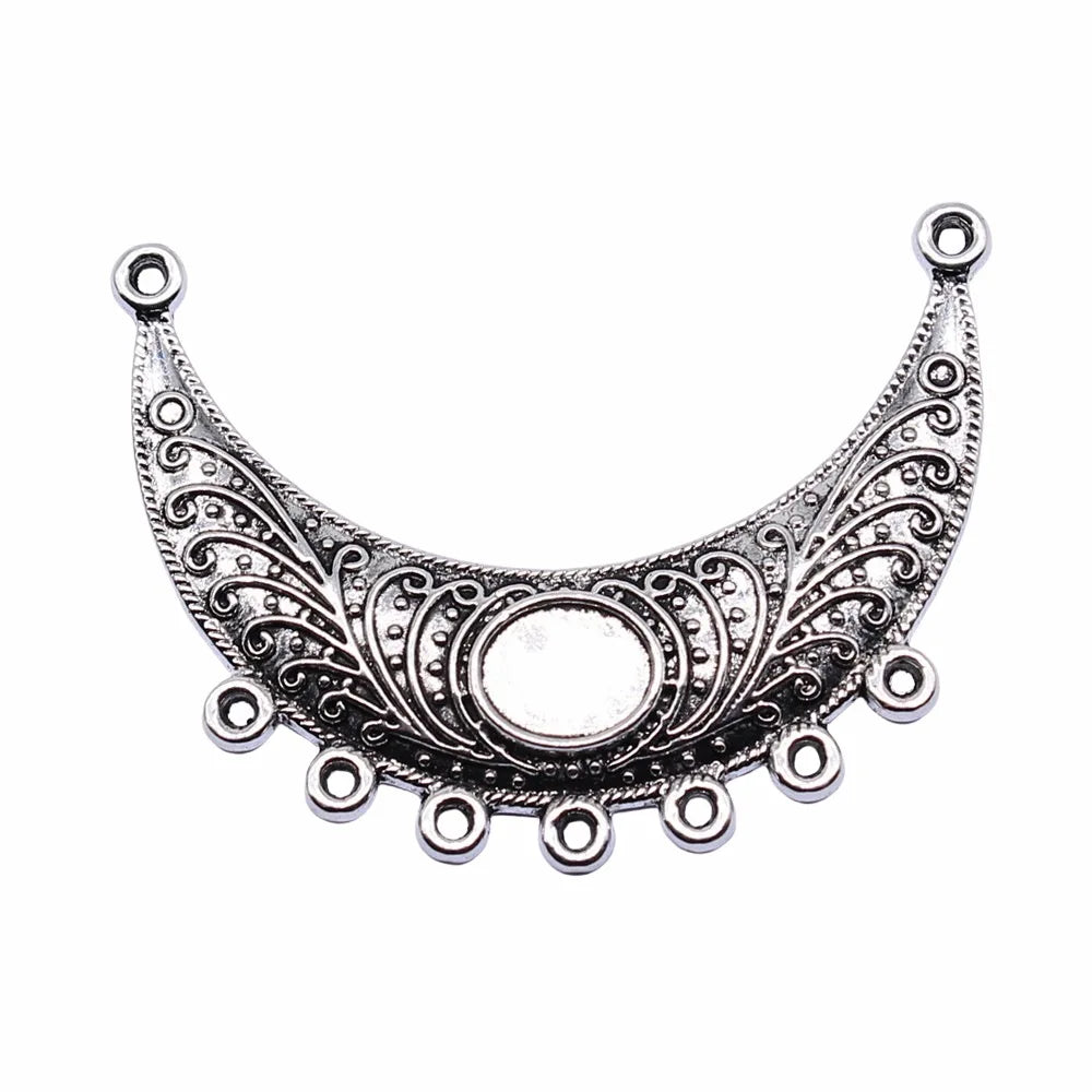 52x44mm 6.5g Antique Silver Zinc Alloy Necklace Link Connector Charm for DIY Necklace Making