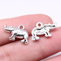 20x13mm 1.05g Antique Silver Zinc Alloy Rhinoceros Charm Pendant for DIY Animal Jewelry Making