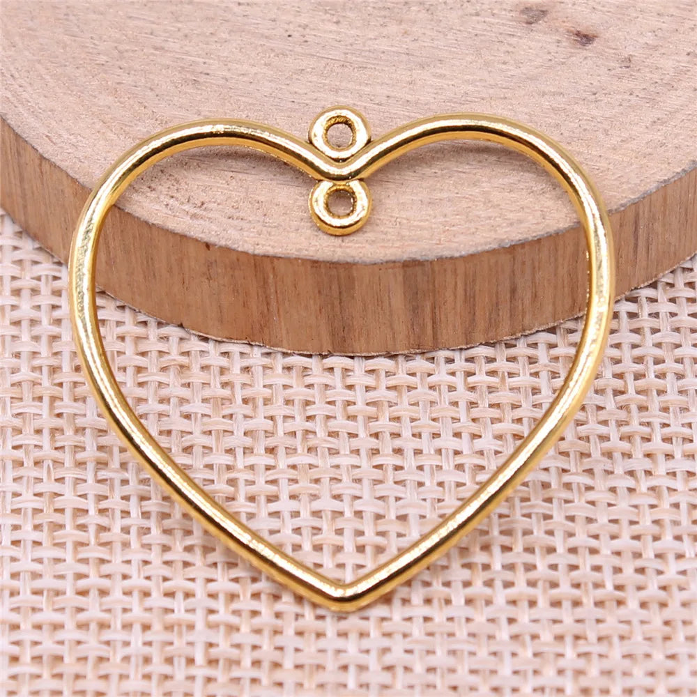 32x35mm 1.9g Multicolor Zinc Alloy Heart connector charm pendant for DIY bracelet necklace making