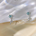 Mini Mermaid Tail Stud Earrings Copper Silver Plated Pin Cute Forest Style Jewelry For Women