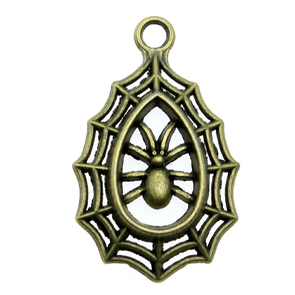 35x20mm 2.4g Multicolor Zinc Alloy Spider Charm Pendant for DIY Handmade Jewelry Making