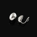 Elegant Smooth Gold Alloy Bean Oval Stud & Clip On No Piercing Minimalist Women's Fashion Earrings
