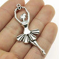 61x24mm 5g Antique Silver Zinc Alloy Ballet Dancer Charm Pendant for DIY Necklace Bracelet Making
