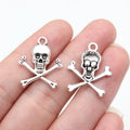 23x20mm 1.25g Antique Silver Zinc Alloy Skull Charm Pendant for DIY Bracelet Necklace Jewelry Making