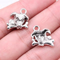 15x15mm 2g Multicolor Zinc Alloy Dog and Bone Charm Pendant for DIY Necklace Bracelet Jewelry