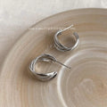 Style Copper Geometric Round Hollow Line Drop Earrings