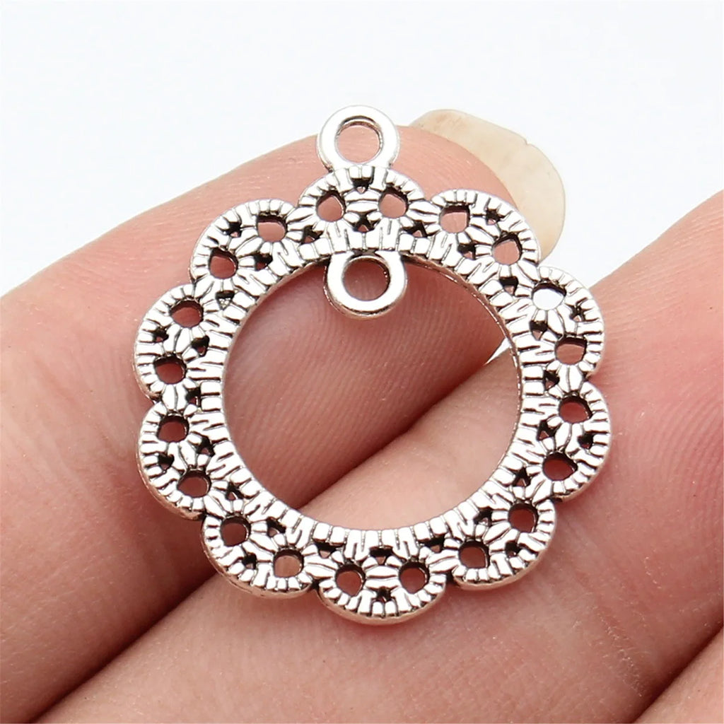 28x24mm 1.9g Multicolor Zinc Alloy Geometric Earring Connector Charms for DIY Earring Jewelry Making