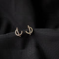 14K Plated Copper Micro Pave Zircon Geometric Globe Stud Earrings For Women