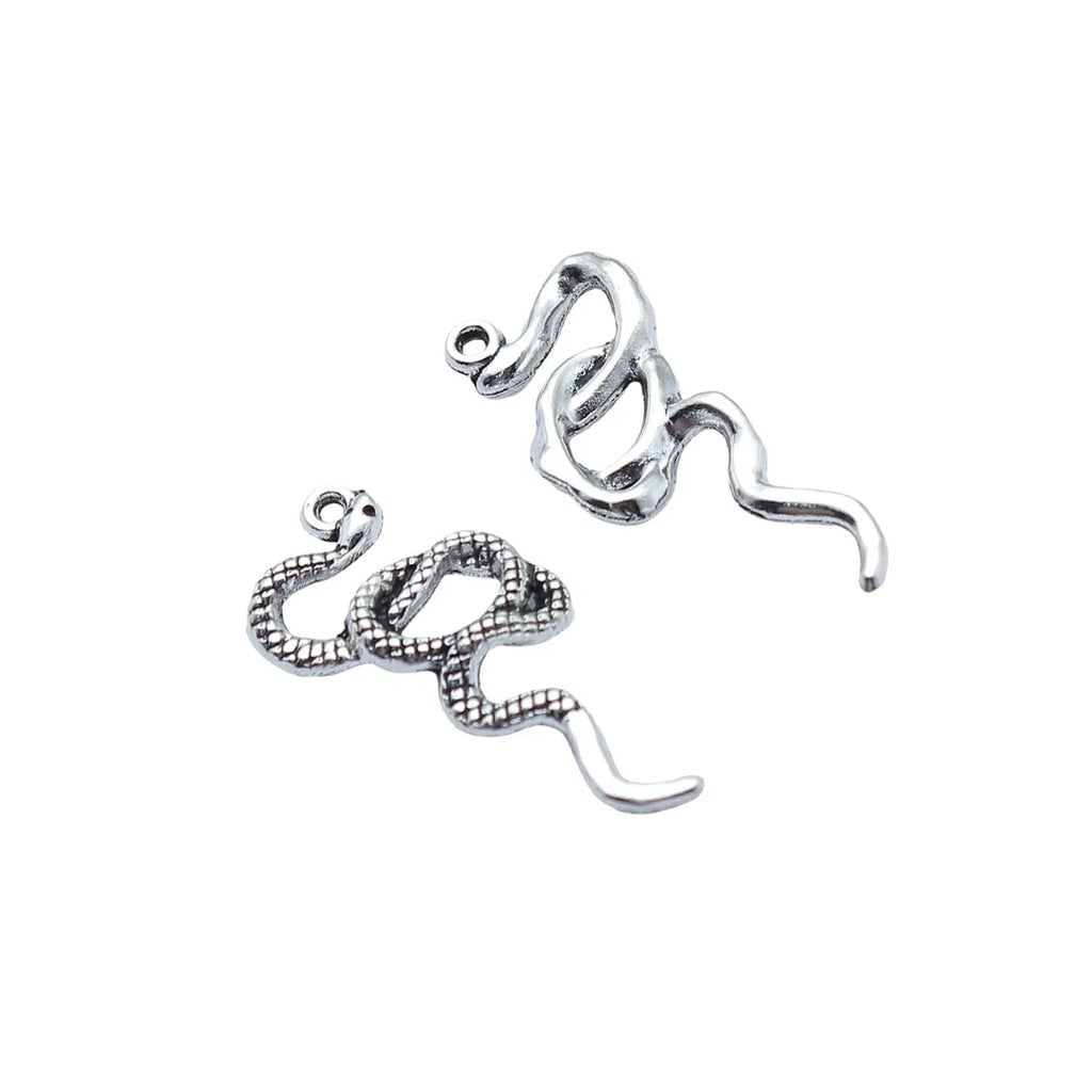 30x14mm 1.6g Antique Silver Zinc Alloy Snake Charm Pendant for DIY Necklace Bracelet Jewelry