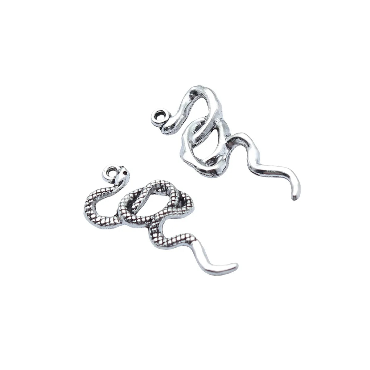 30x14mm 1.6g Antique Silver Zinc Alloy Snake Charm Pendant for DIY Necklace Bracelet Jewelry
