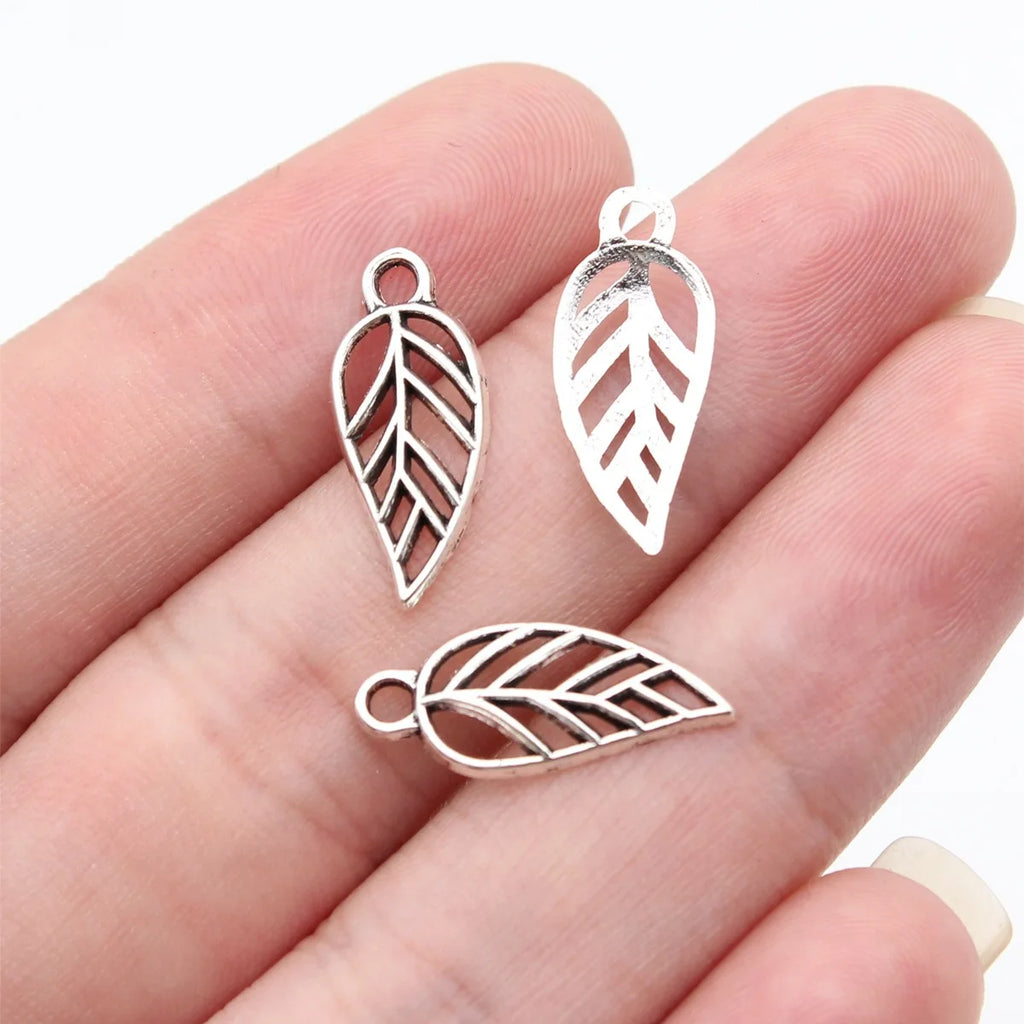 19x8mm 0.25g Multicolor Zinc Alloy Leaf Charm Pendant for DIY Bracelet Necklace Jewelry Making
