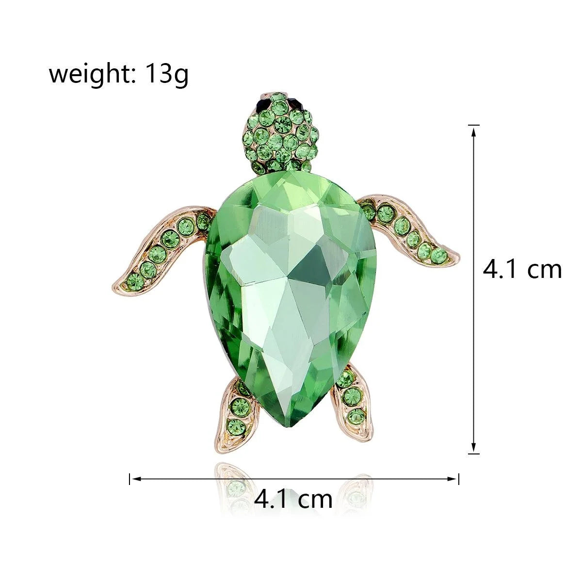 Women's Luxury Sea Turtle Brooch With Pink Green Glass Crystal Rhinestones, Elegant Animal Lapel Pin Gift