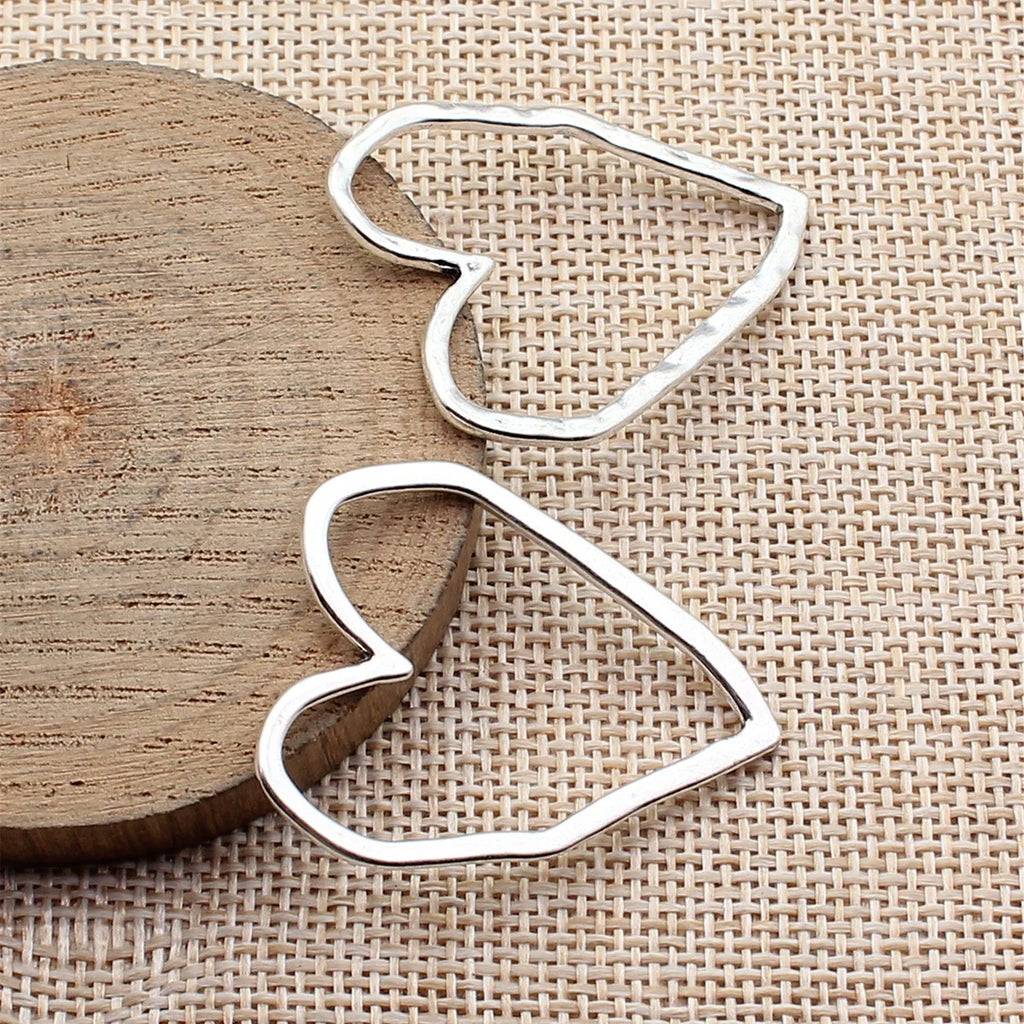 39x31mm 2.5g Multicolor Zinc Alloy Hollow Heart Charm Pendant for DIY Necklace Jewelry Making