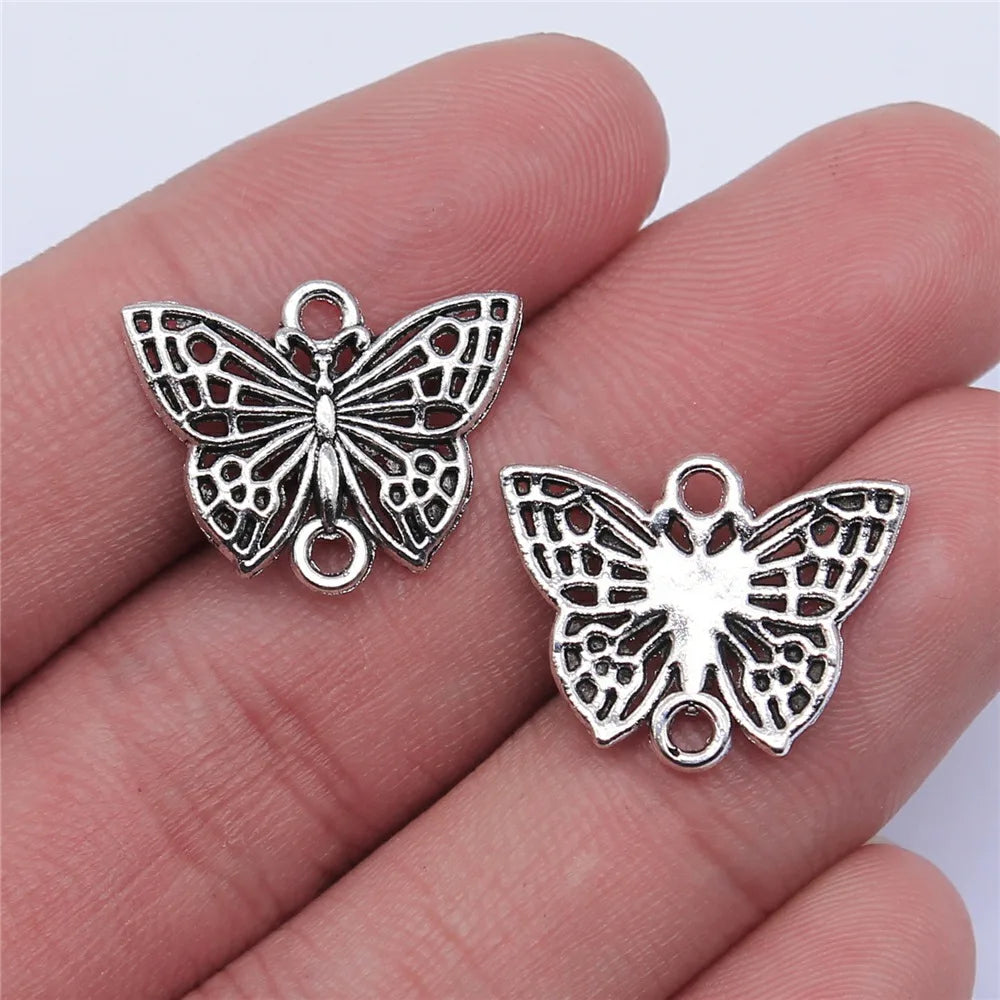 20x16mm 1.1g Multicolor Zinc Alloy Butterfly Connector Charm for DIY Necklace Bracelet Jewelry Making