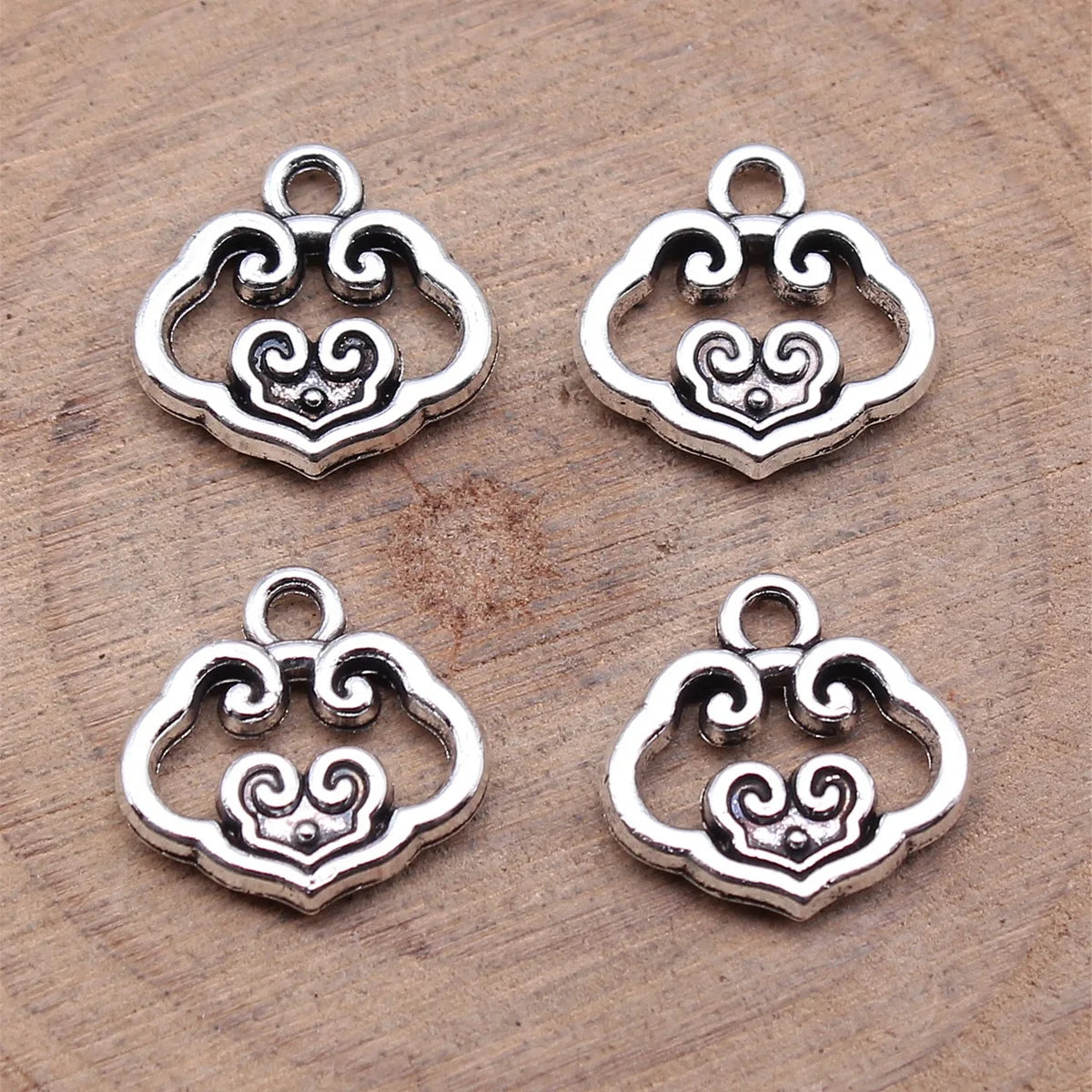 13x13mm 1g Multicolor Zinc Alloy Cloud Lock Charm Pendant for DIY Chinese Style Jewelry Making
