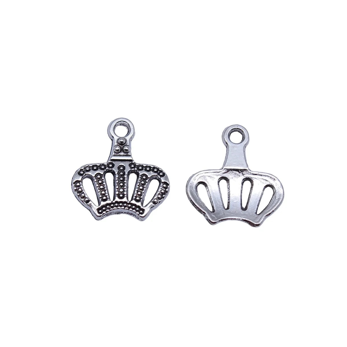14x13mm 0.55g Antique Silver Zinc Alloy Crown Charm Pendant for DIY Necklace Bracelet Jewelry Making