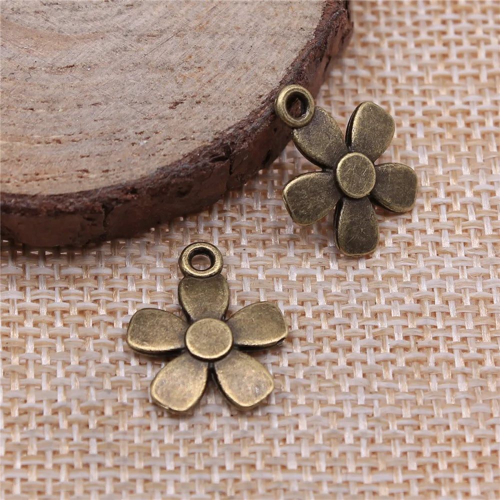 17x14mm 1g Multi Color Zinc Alloy Flower Charm Pendant for DIY Earrings Necklace Bracelet Making