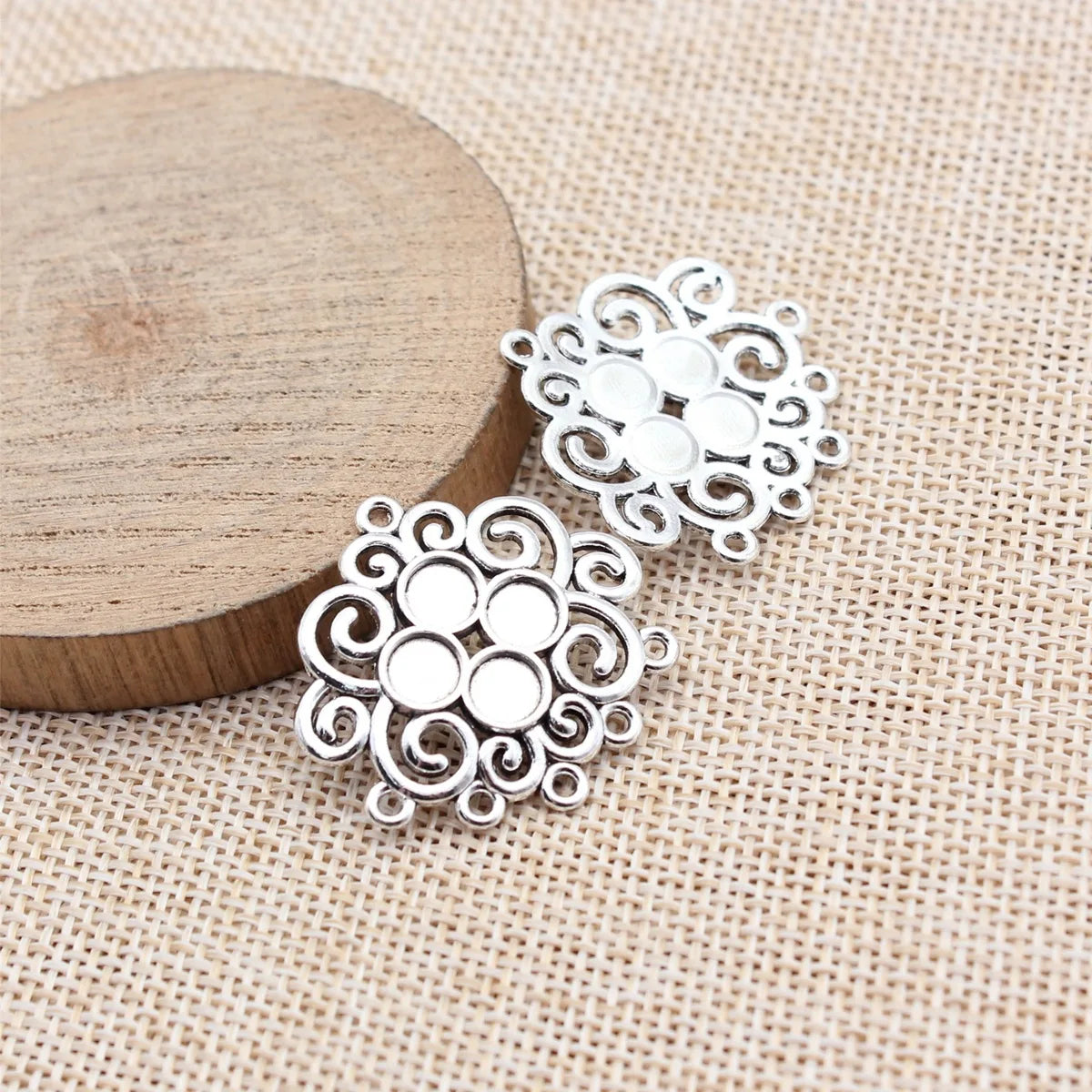 30x29mm 3.6g Multicolor Zinc Alloy Earring Connector Charm for DIY Dangle Earrings Jewelry Making