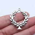 38x38mm 4.9g Antique Silver Zinc Alloy Olive Branch Charm Pendant for DIY Necklace Bracelet Making