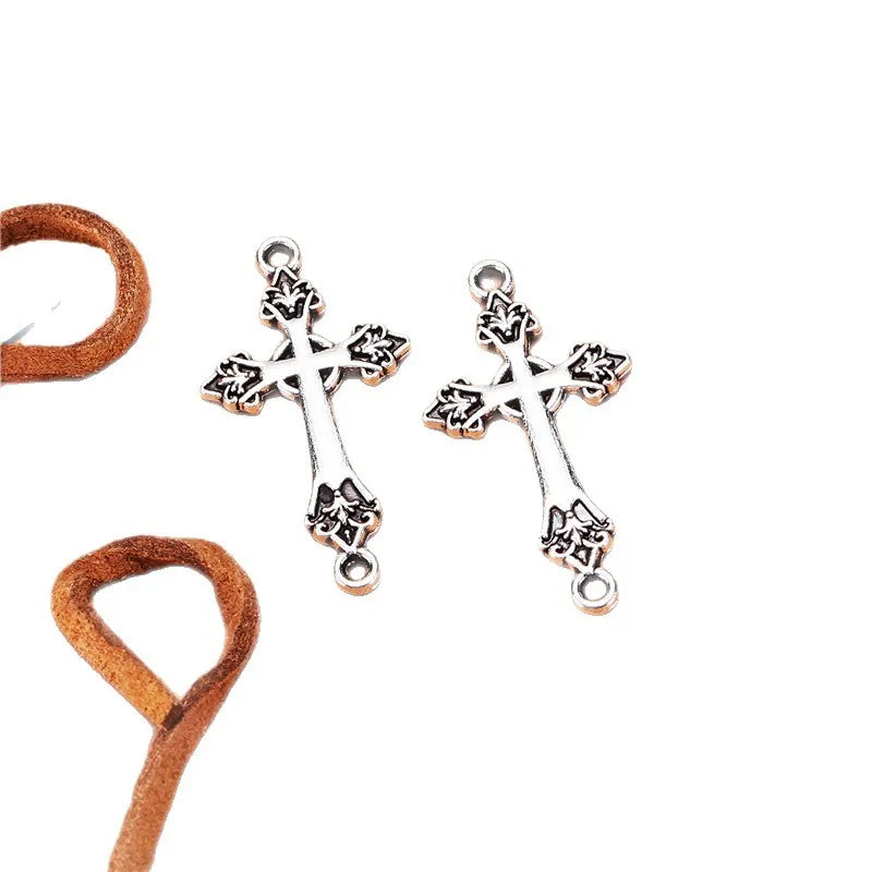 16x30MM Antique Silver Zinc Alloy Cross Charm Pendant for DIY Necklace Bracelet Jewelry Making
