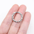 20x20mm 1g Zinc Alloy Hammered Round Ring Charm Pendant for DIY Necklace Earring Jewelry Making