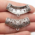 44x24x9.3mm 6.4g Antique Silver Tone Zinc Alloy Butterfly Connector Charm for DIY Necklace Jewelry Making