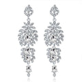 Luxury Rhinestone Crystal Teardrop Chandelier Earrings For Bridal Wedding Party Banquet Gift