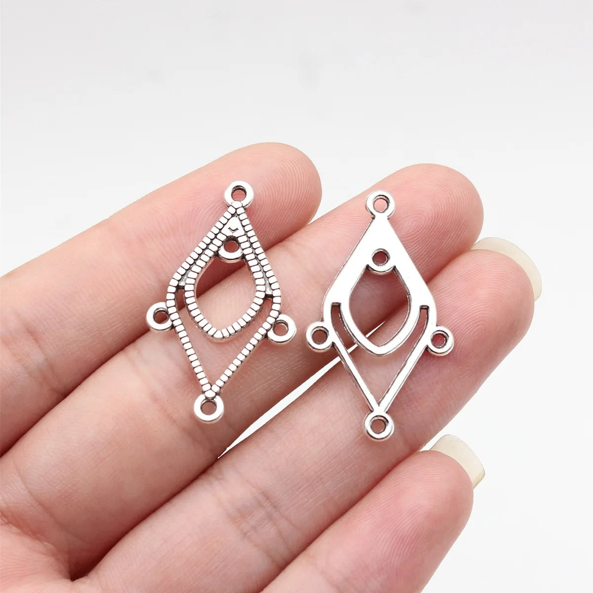 32x19mm 1.45g Multicolor Zinc Alloy Diamond Earring Connector Charm for DIY Dangle Earring Making