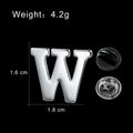 Elegant Silver Stainless Steel Alphabet Letter Brooch Pins, A-Z Initial Lapel Pin Corsage Suit Accessory Gift