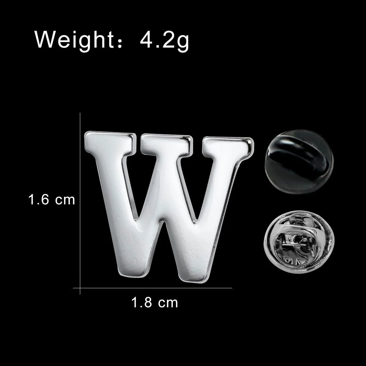 Elegant Silver Stainless Steel Alphabet Letter Brooch Pins, A-Z Initial Lapel Pin Corsage Suit Accessory Gift