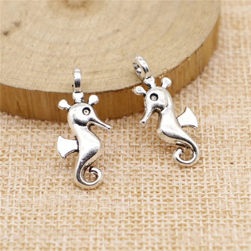 27x11mm 1.9g Antique Silver Zinc Alloy Seahorse Charm Pendant for DIY Bracelet Necklace Jewelry Making