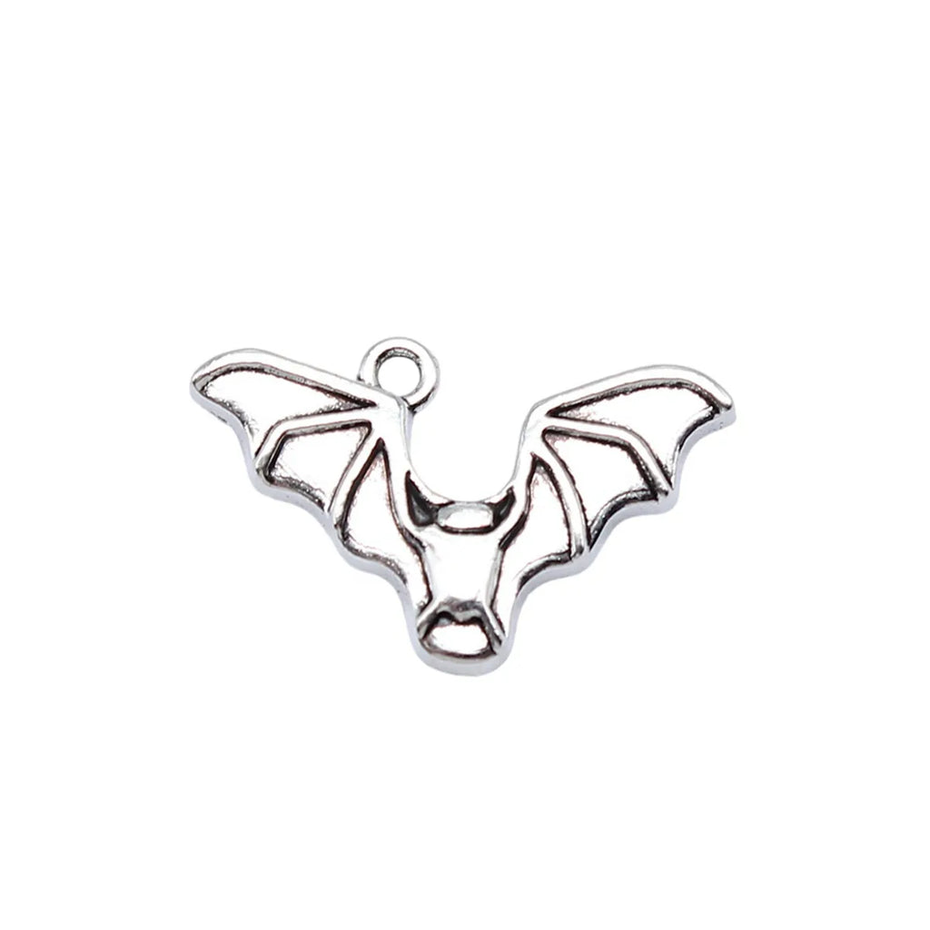 23x15mm 1.4g Antique Silver Zinc Alloy Bat Charm Pendant for DIY Necklace Bracelet Jewelry Making