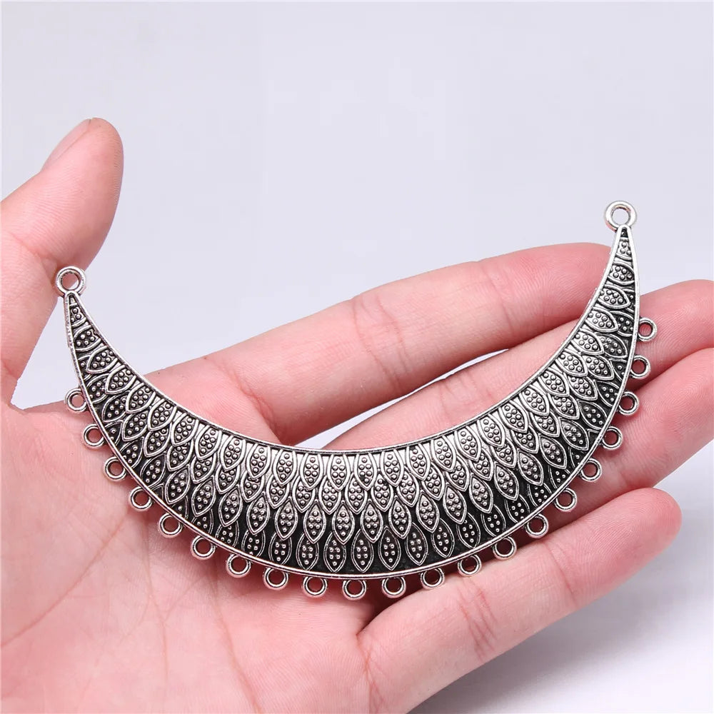 103x25mm 19.29g Antique Silver Finish Zinc Alloy Necklace Connector Charm for DIY Necklace Jewelry Making